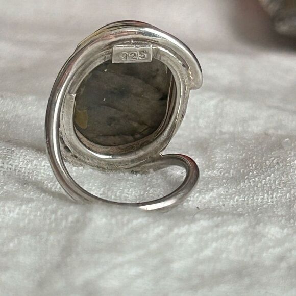 Labradorite .925 Sterling Silver Ring 5.5 - Picture 5 of 10